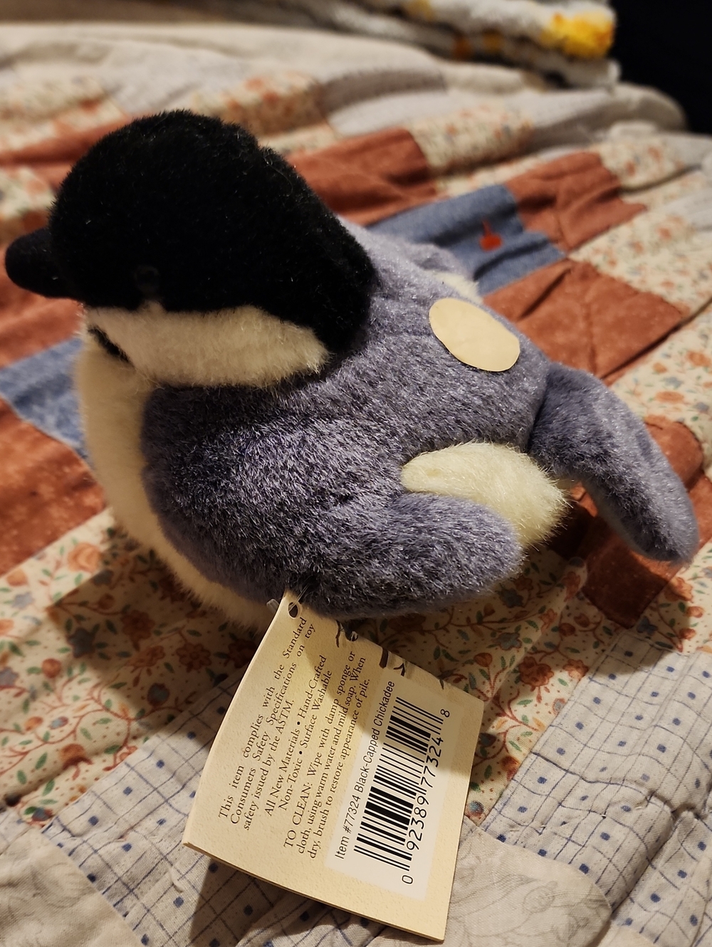Wild Republic Audubon Birds Black Capped Chickadee Plush Vintage No Sound